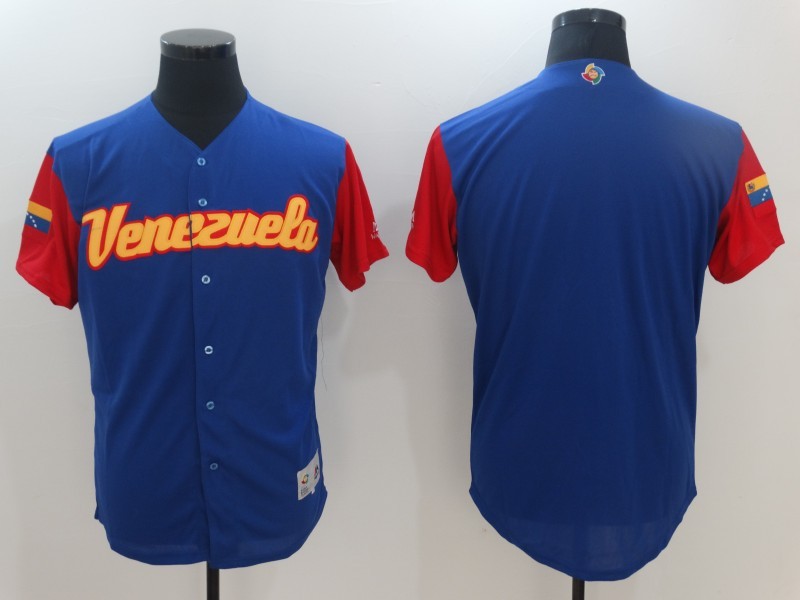 Men Venezuela Baseball Majestic Royal 2017 World Baseball Classic Replica Team Jersey->more jerseys->MLB Jersey